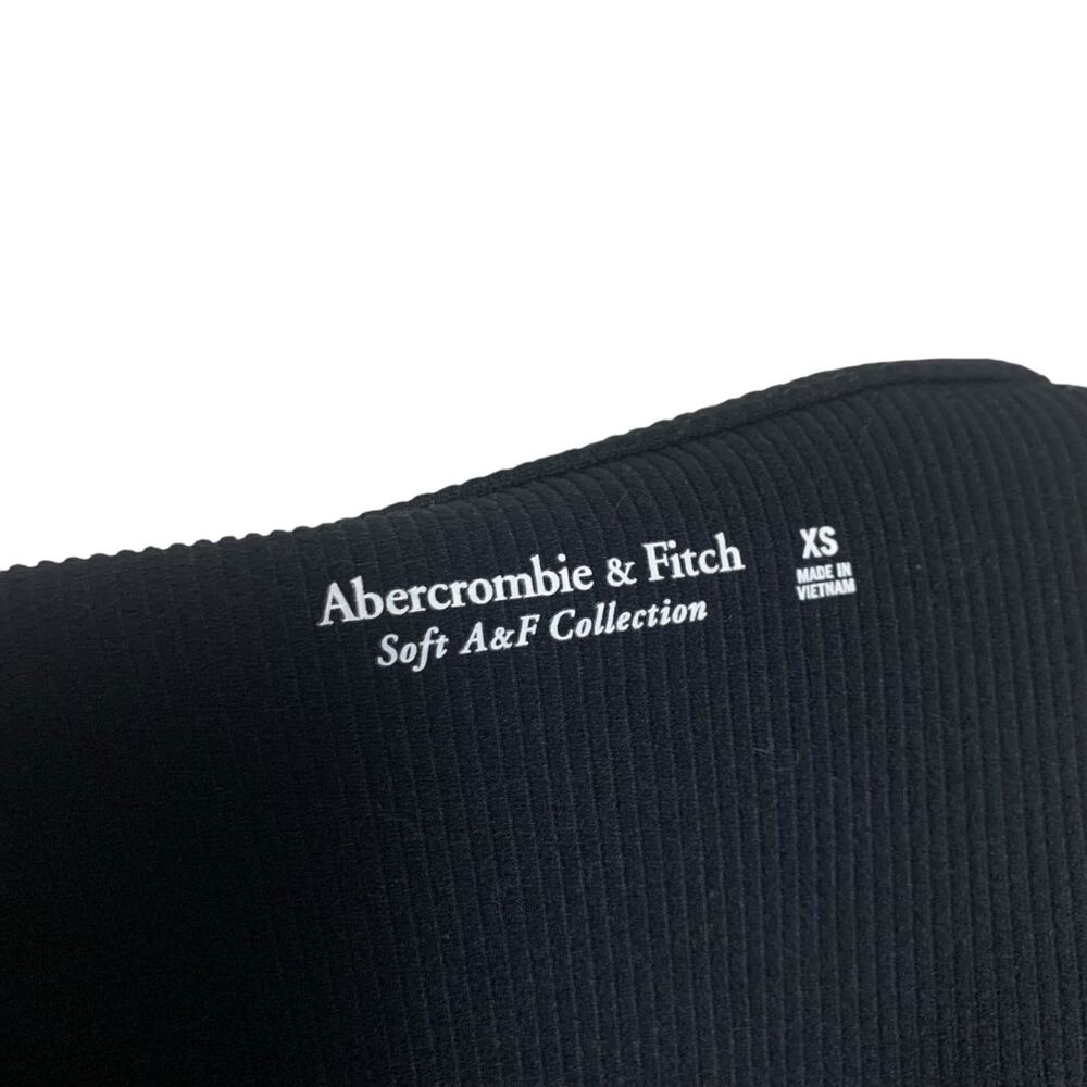 Abercrombie & Fitch Soft A&F Collection Ribbed Wrap Cropped Shirt Womens Size XS - Picture 4 of 6